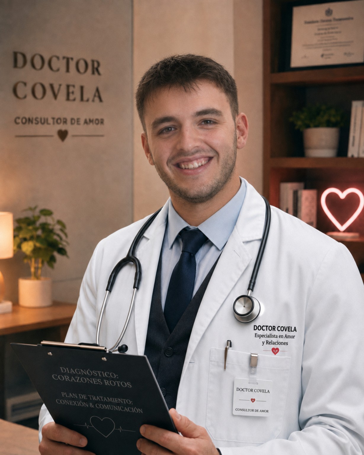 Doctor Covela en su consulta